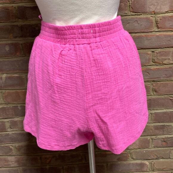 She + Sky Pink Gauze Button Down & Short Set Size Small NEW - Picture 7 of 11
